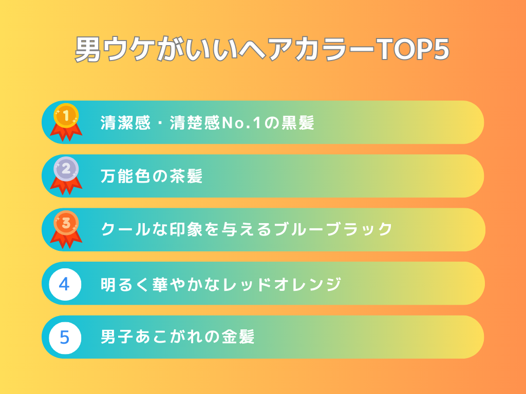 男ウケがいいヘアカラーTOP5