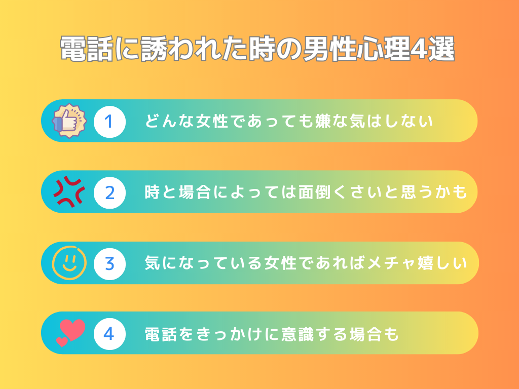 電話に誘われた時の男性心理4選